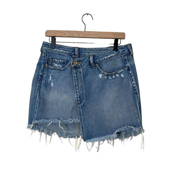 Pistola High-Rise Distressed Denim Skirt | Raw Hem Mini Skirt Women’s 29 - Picture 1 of 7